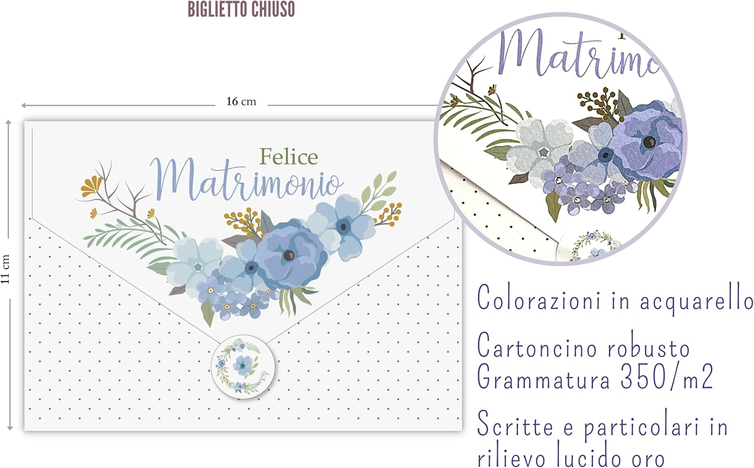 LINA OFFICINE GRAFICHE CREATIVE 96-255 Wedding Gift Card Money Holder, Inner Envelope Included - with Label Close Envelope, 11 x 16 cm (PURPLE)