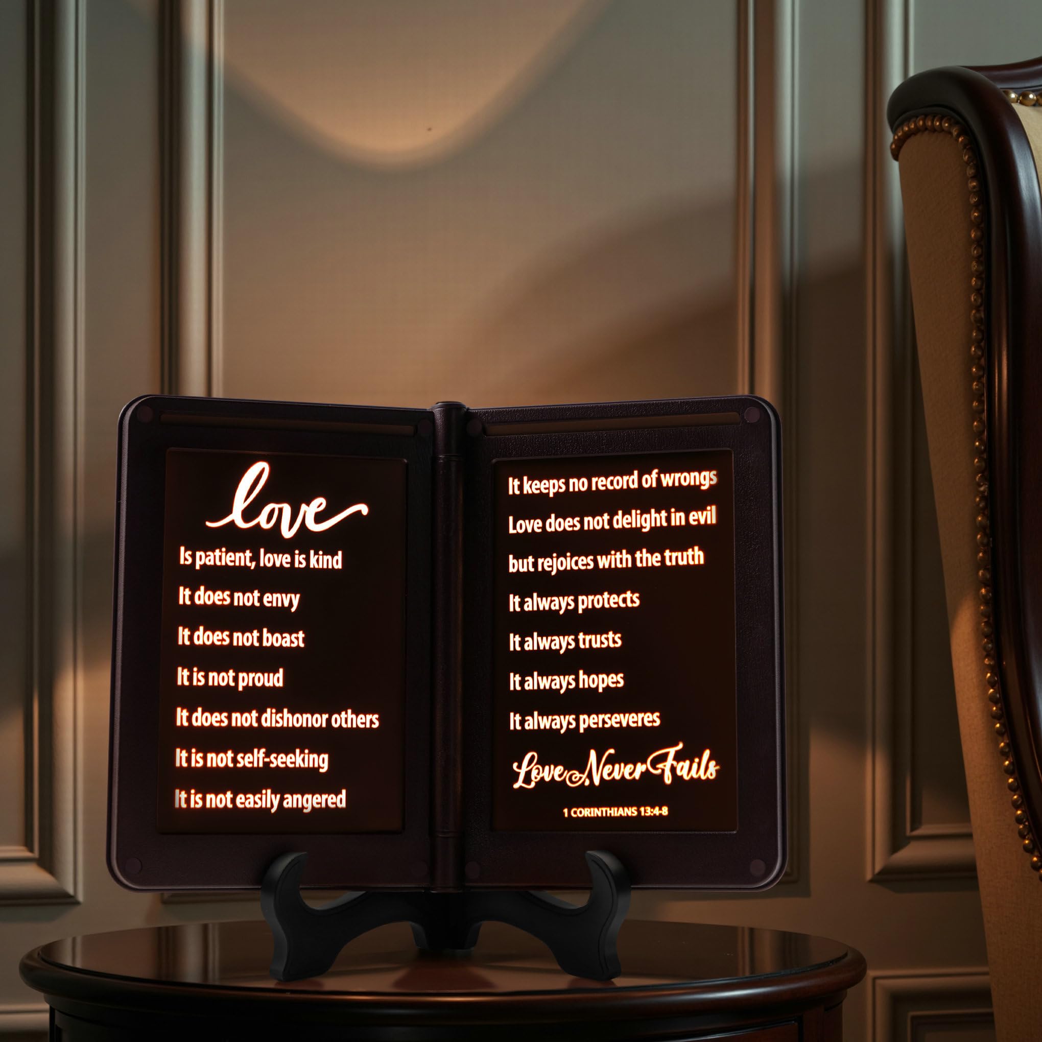mamre Bible Verses Lamp, Scripture Display Night Light, Thy Word is a lamp Unto My feet, and a Light Unto My Path