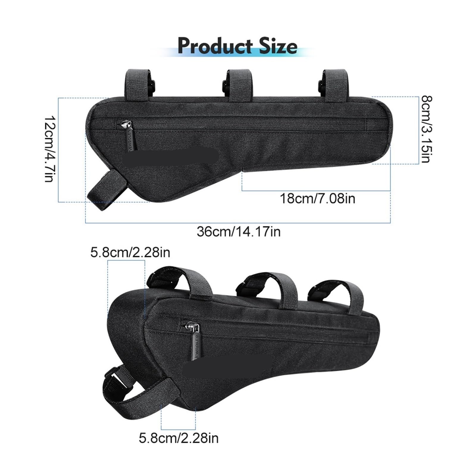 Borsa for telaio da bicicletta triangolare da 1 pezzo | Conserva telefono, attrezzi e forniture for il ciclismo all'aperto.(BAG003)