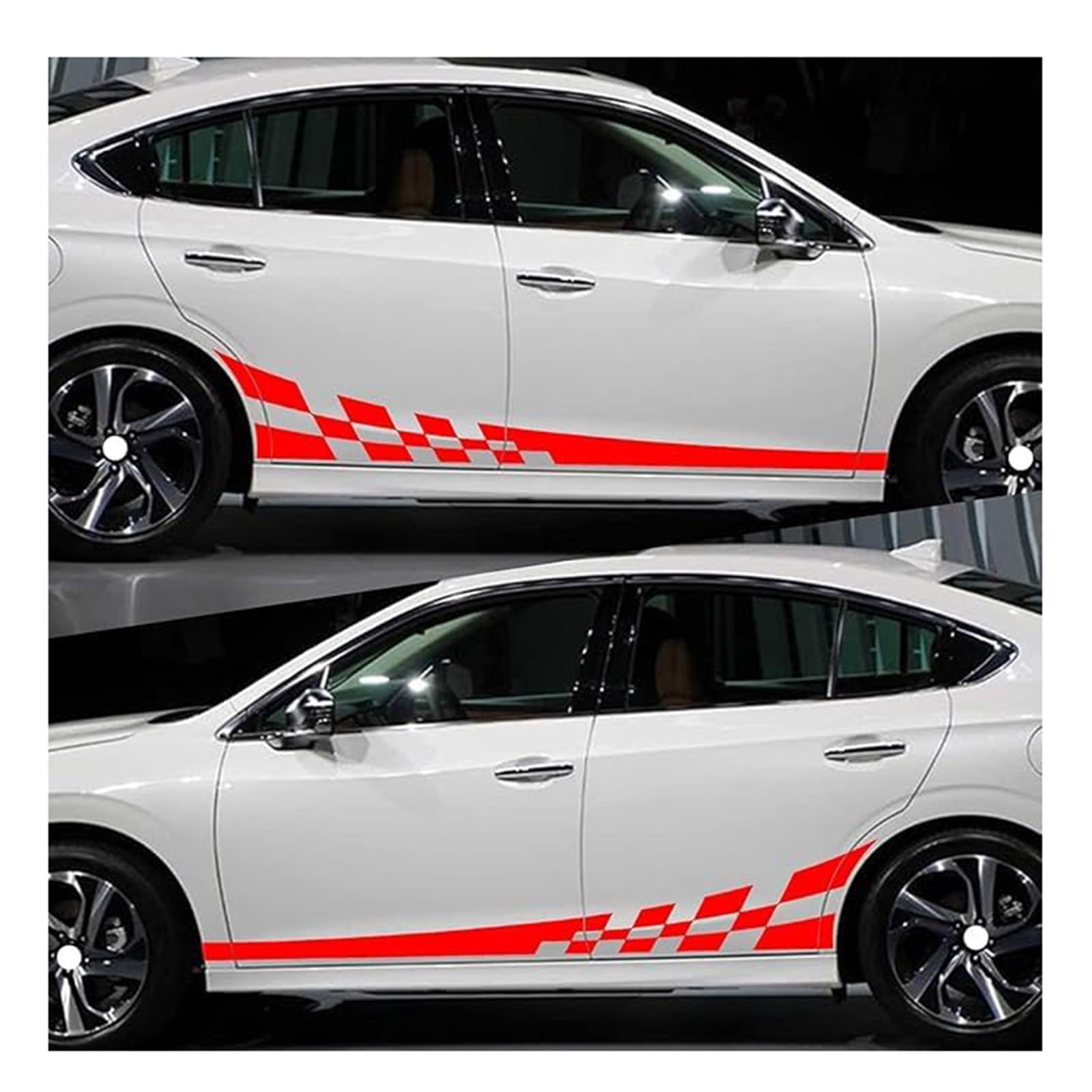 CGREAGH Car Body Stickers, for Renault Latitude Scenic Fluence Kadjar Checkered Flag Racing Stripes Graphics Side Door Vinyl Decals Waterproof Styling Accessories,C