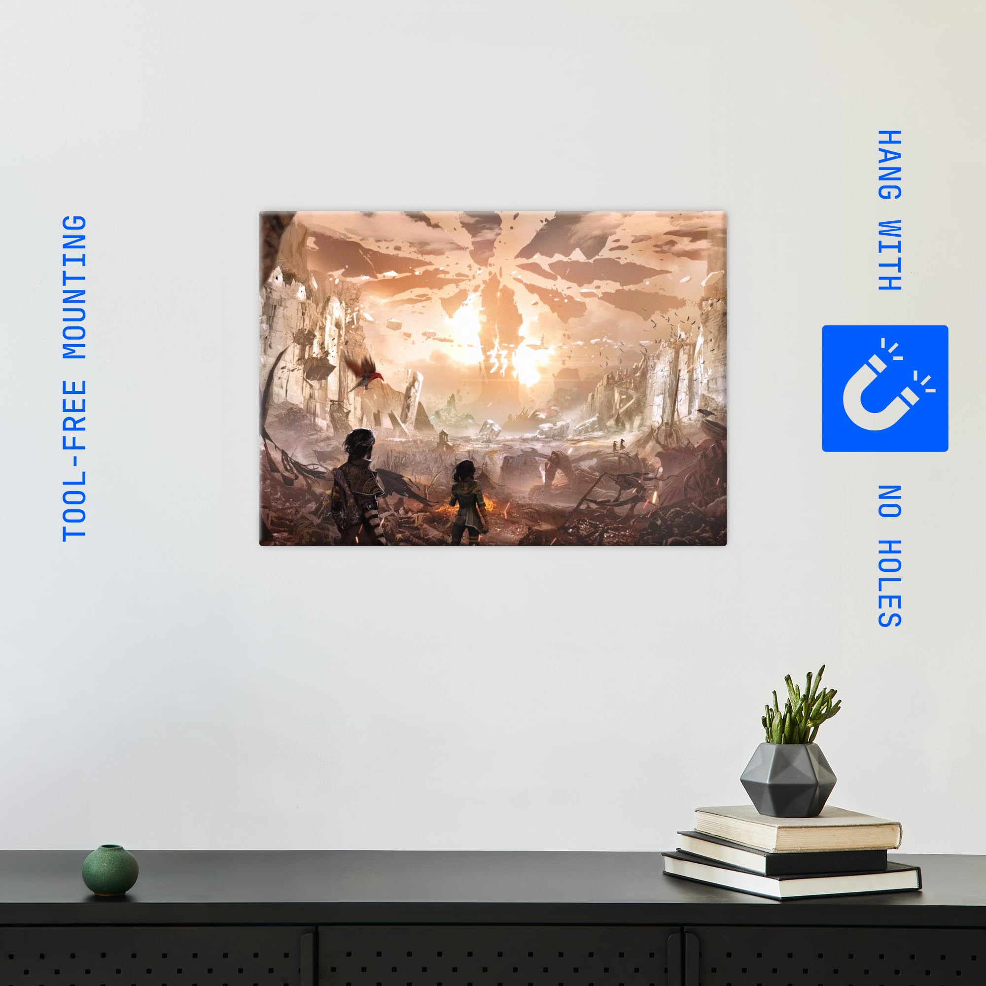 Displate Officiel Clair Obscur: Expedition 33 Poster - Forgotten Battlefield Concept Art - Métallique Fixation Magnétique Licence Officielle Image Affiche de Haute Qualité 45 cm x 32 cm
