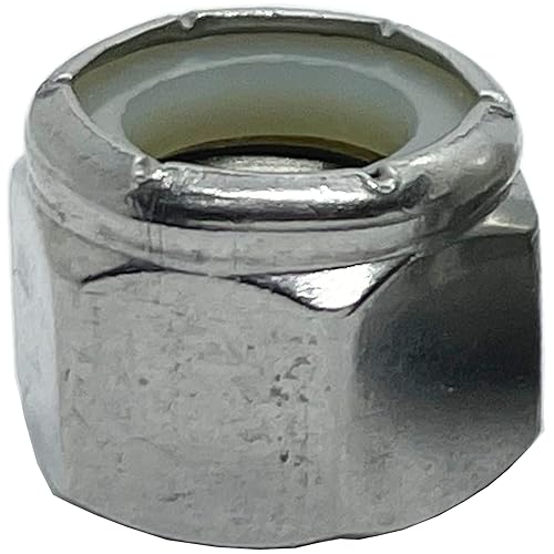 Miniatura 6 de 100 - Tuerca hexagonal de nailon y rosca de acero inoxidable - para pernos de 12 pulgada - Tuercas de seguridad de calidad (100)