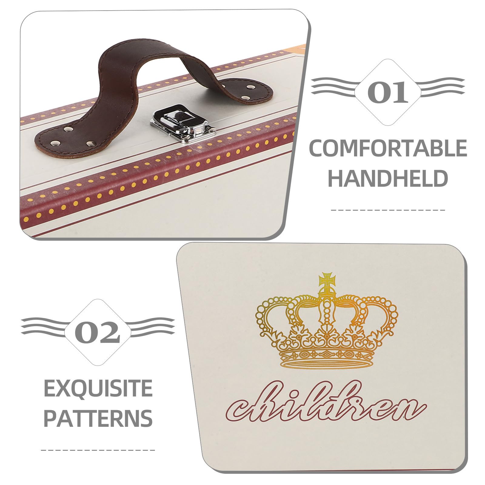 Levemolo Scatola Valigia Portatile in Cartone con Manico Contenitore per Dolcetti e Regali Box Regalo Decorativo per Feste Matrimonio e Bomboniere per Confezioni Party e Presentazioni