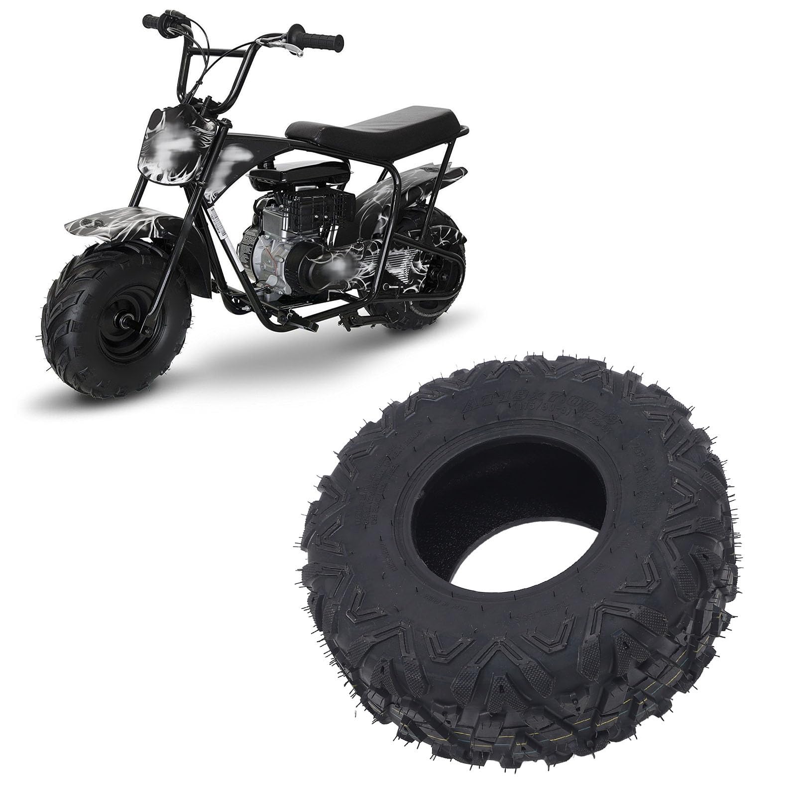 Opony ATV 19x7-8, 6-warstwowa Gumowa Opona Sportowa ATV 19x7x8 Opony Mini Bike Opony UTV Off Road Opony Bezdętkowe Wszystkie Terenowe Opony Błoto Trial Piasek Opony UTV Quad Tire