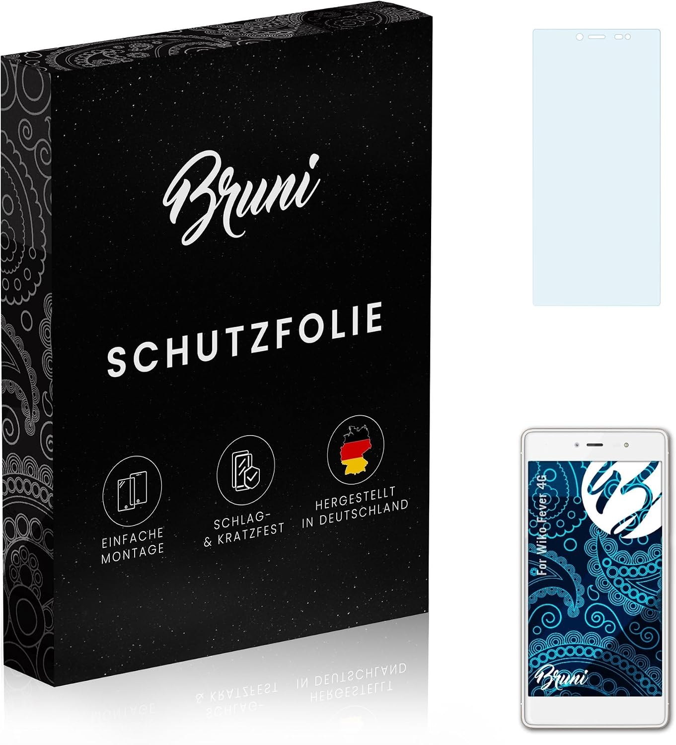 Bruni Screen Protector compatible with Wiko Fever 4G Protector Film, crystal clear Protective Film (2X)