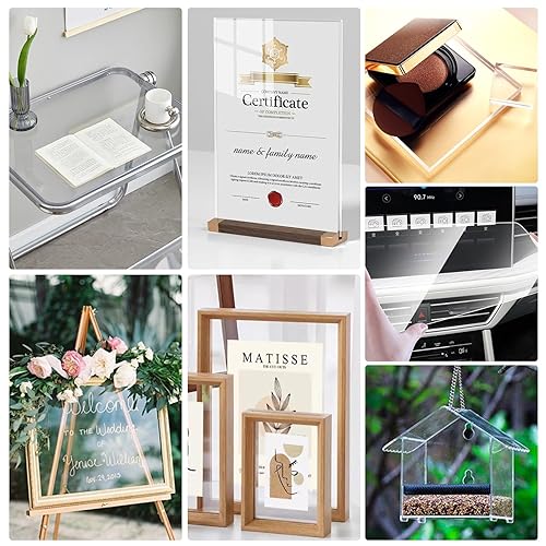 Miniatura 6 de KINLINK Hojas acrílicas de 12 x 16 pulgadas, hojas de plexiglás transparente de 18 pulgadas (0.118 in), tablero de plasitc transparente con papel