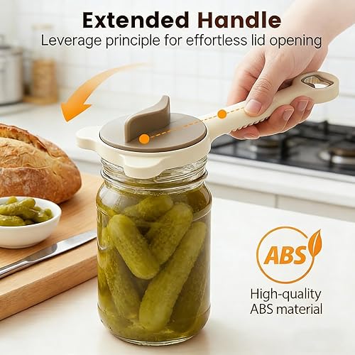 Miniatura 4 de 4 in 1 Multi-Purpose Jar Opener, 2026 Upgrade Adjustable Three Claw Bottle Opener with Non Slip Teeth, Multi Size Lid Tool for Jars Cans Wine