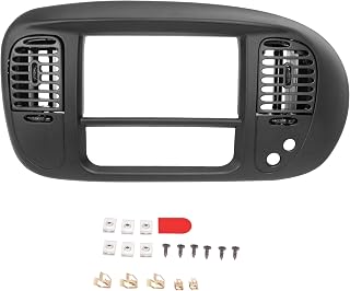 Center Dash Radio A/C Air Vent Cover Compatible with 1997-2003 Ford F150 Expedition Painted Dashboard Bezel Climate Panel Trim ABS Plastic (Matte Black)
