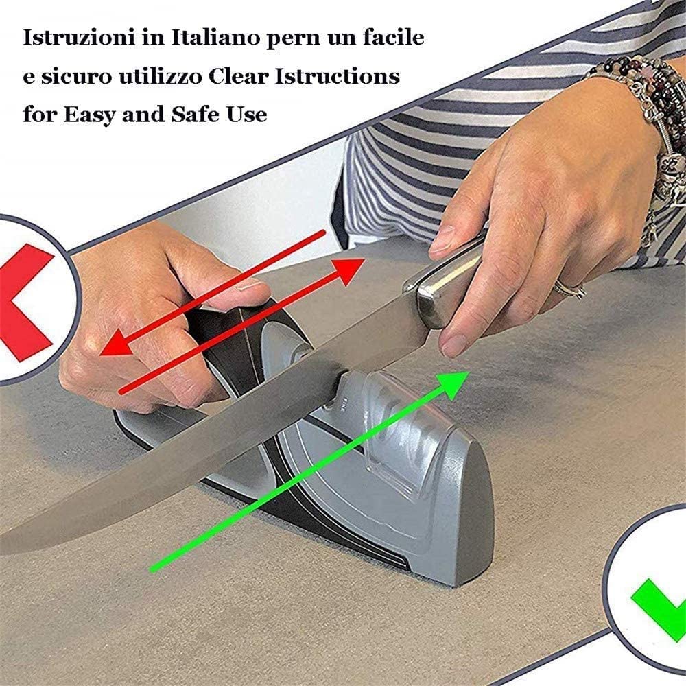 Coltello professionale da cucina 4 in 1, affilacoltelli da palcoscenico for ripristinare lame di coltelli non seghettate in modo rapido, sicuro e facile da usare for cucina, campeggio ed escurs