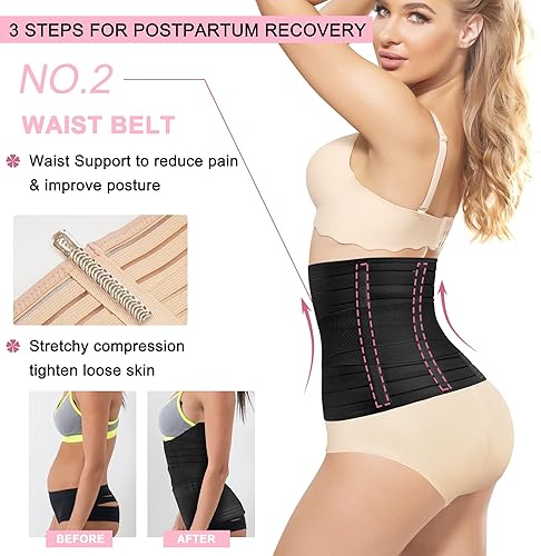 Miniatura 4 de SCARBORO Banda para el vientre 3 en 1 posparto para embarazo, sección C, después de la fiesta, recuperación de la faja, faja posparto para