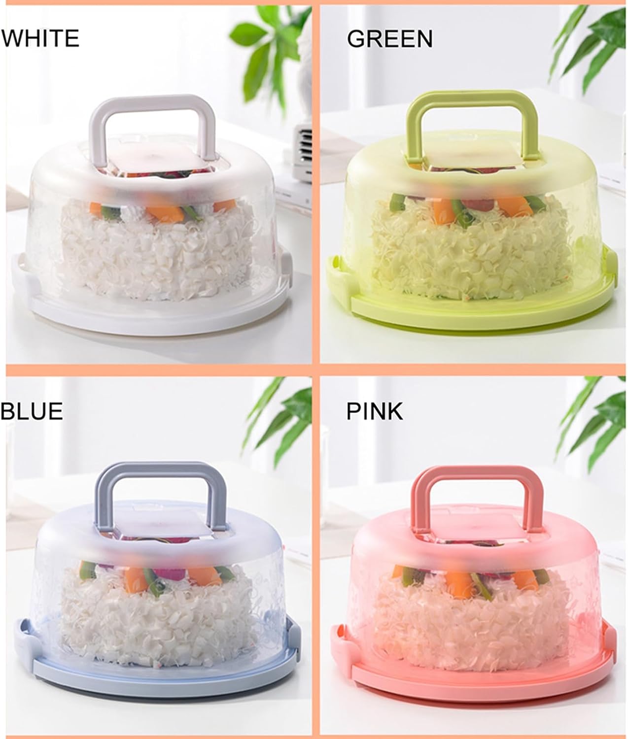 Cake Carrier Cover with Lid for Easy Dessert Serving and Cupcake Display, 26x22.5x13.5cm, HighQuality PP Material (White)
