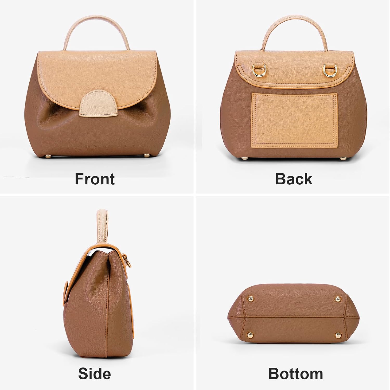 Small Top Handle Bag Crossbody Bags Purses for Women Designer Luxury Mini Faux Leather Shoulder Bag Handbag Satchels - Image 3