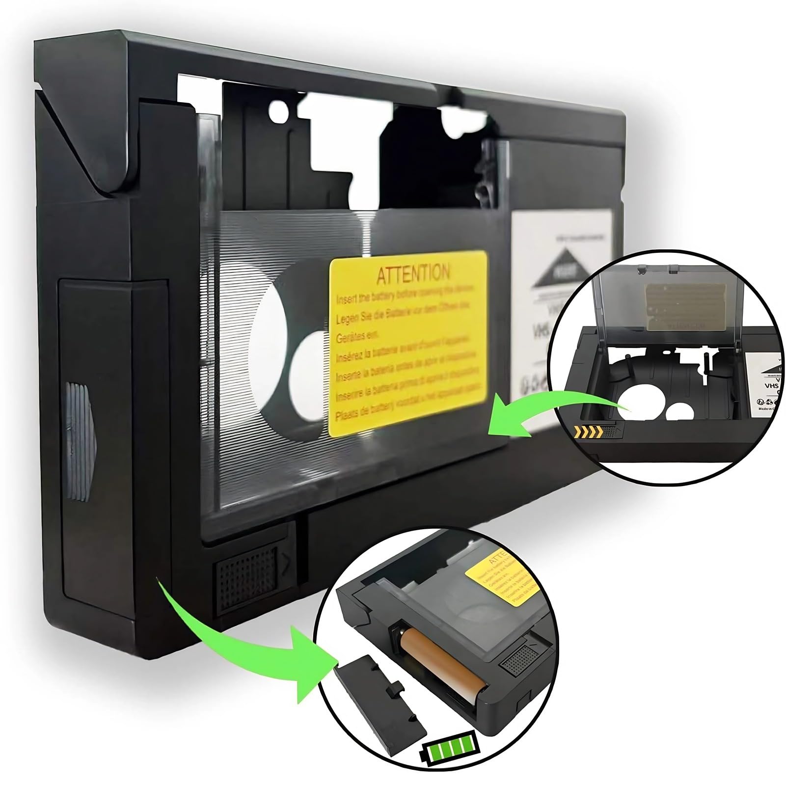 Motorisierter Kassettenadapter 8mm Video Cassette Player Wiedergabe- und Aufnahmefunktion Kassettenadapter Kompatibel, Einfach mit Einem VHS-C