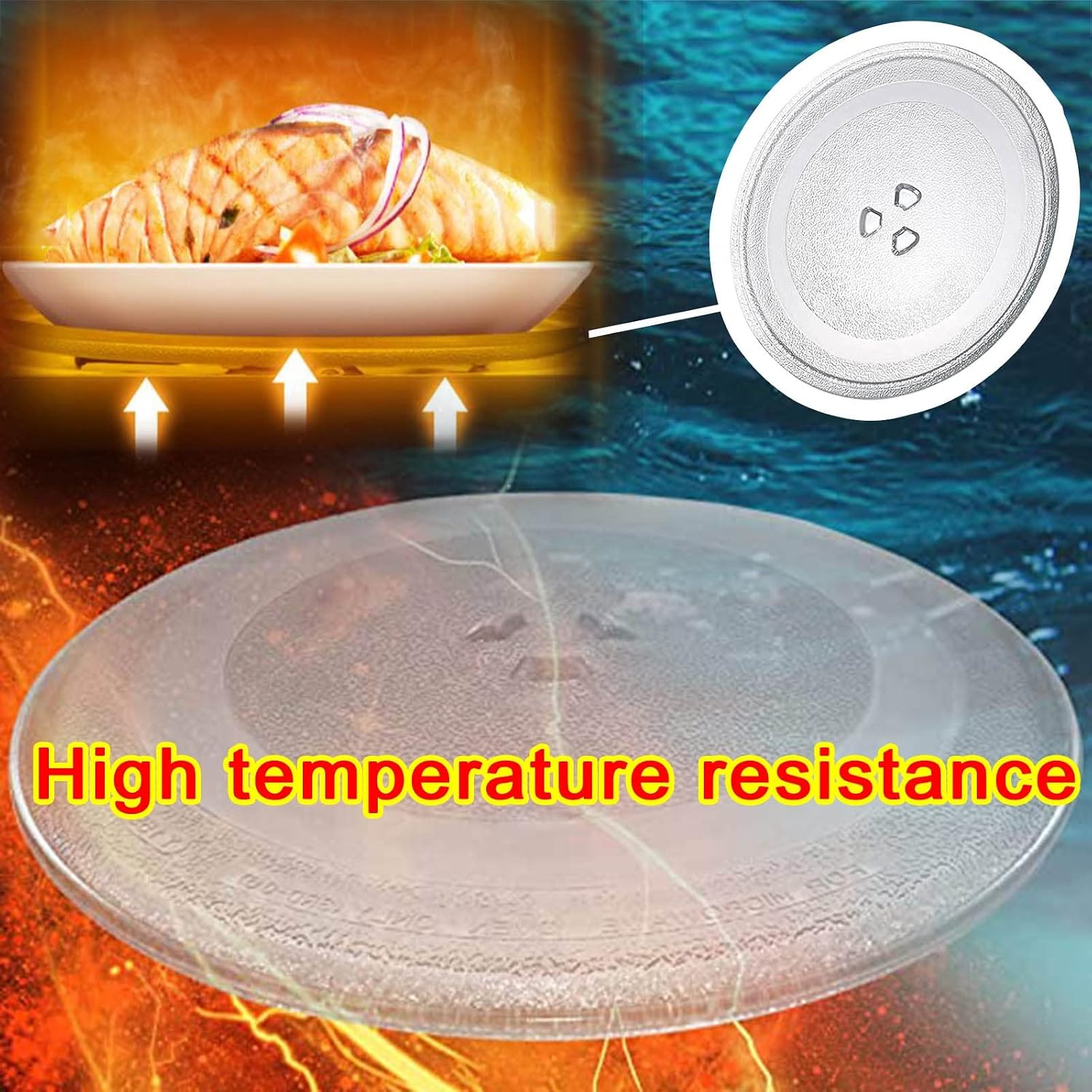 Round Microwave Glass Turntable Plate, Universall Microwave Glass Tray Replacement Accessories, Scratch-Resistant Microwave Plate, Heat Resistance, With Microwave Turntable Coupler And Ring ( Color :