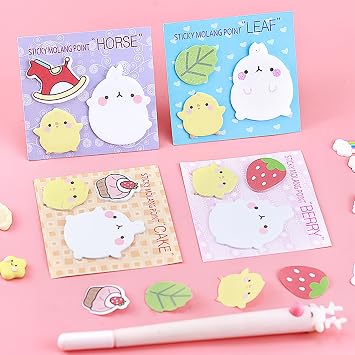 Sticky Notes Set, 8 Packs 8 Different Themes, 480 Sheets, Cartoon, Adhesive