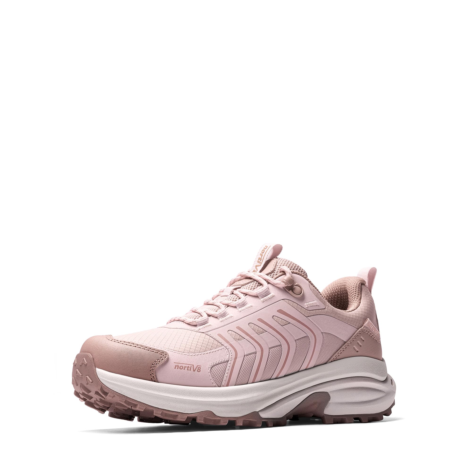 NORTIV 8 Zapatillas de senderismo impermeables para mujer, ligeras, para caminar todo el día, cómodas, antideslizantes, al aire libre, senderismo, camping, escalada, a la moda, Armadillo FieldLite