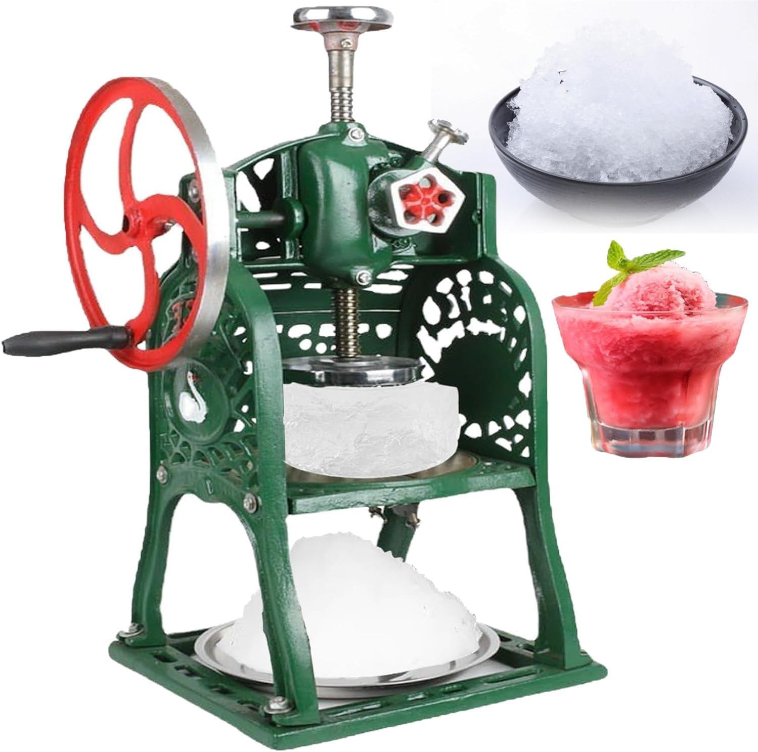 XCSCUK Manual Ice Shaver Machine,Powerful Crushed Ice Maker and Snow Cone Machine,Efficient Hand Crank Ice Maker, for Home,Commercial