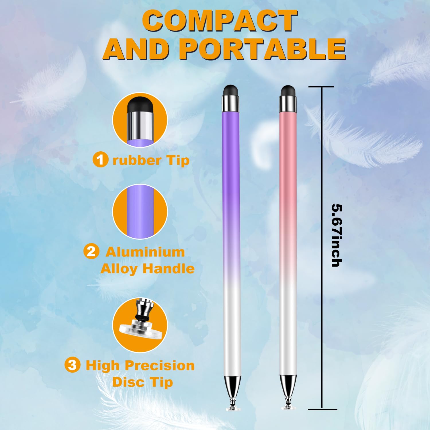 Stylus (7 Stück), 2-in-1 Stylus Pen für Touchscreen, hohe Präzision und Empfindlichkeit, geeignet für iPad/iPhone/Samsung/Android Smartphone und Tablets, kompatibel mit allen Touchscreens