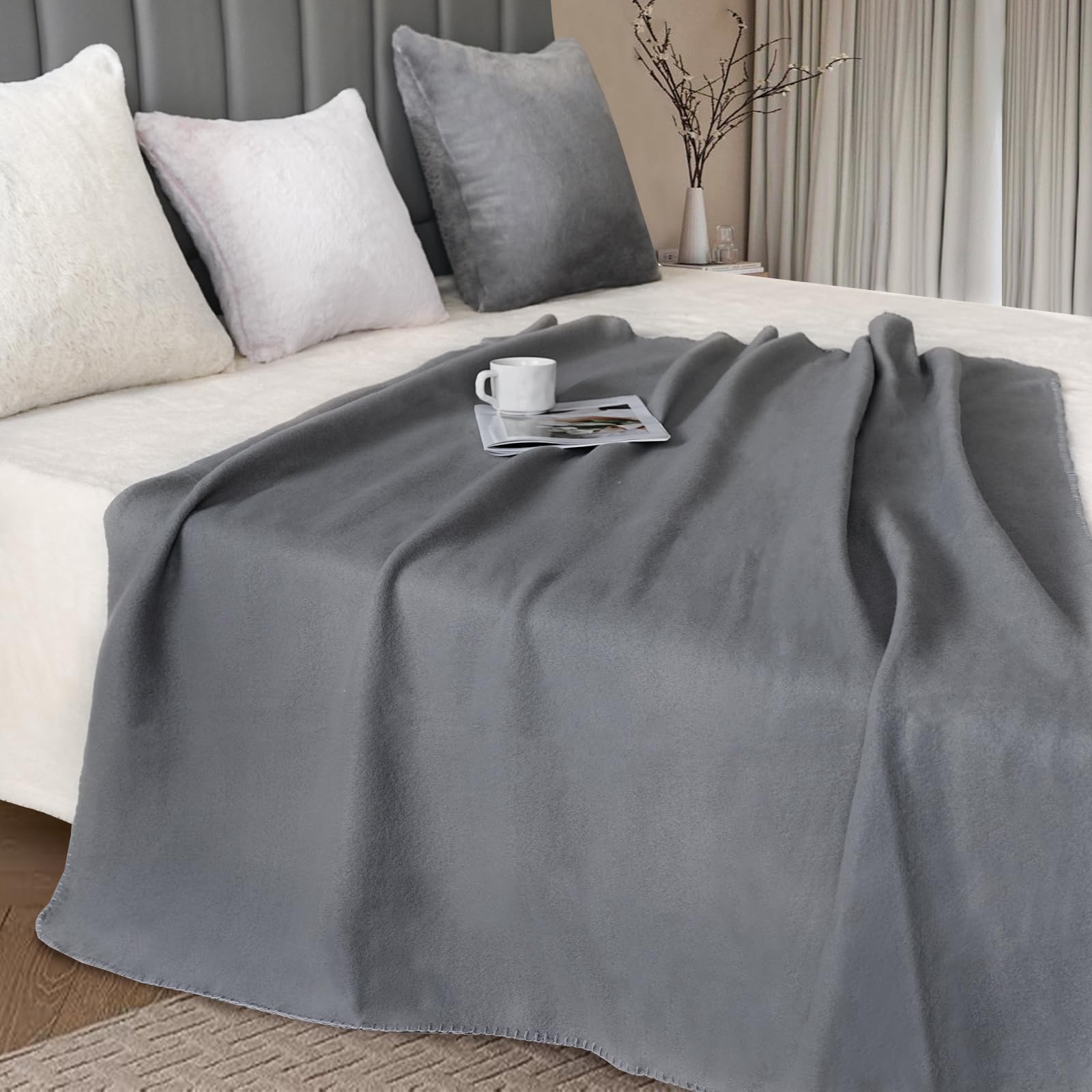 SeaBeauty Fleece Blankets Bulk Pack – 6 Pack, 50x60 Inch, Soft & Warm For Home, Travel & Pets - View #3