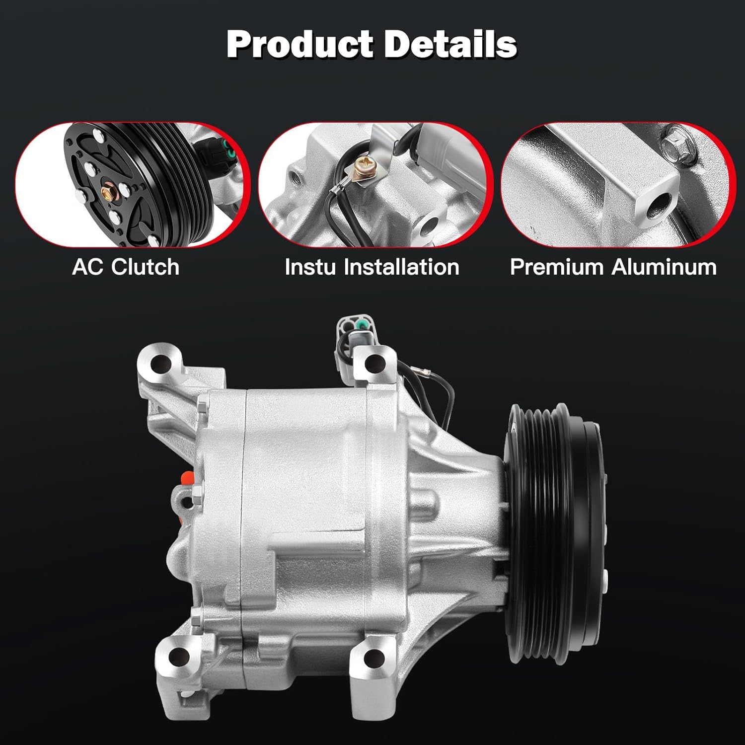 cciyu Air Conditioning Compressor for Toyota Echo Yaris 1.3L 1.5L 2000 2001 2002 2003 2004 2005 Replaces AC Compressor for Car 4 Grooves