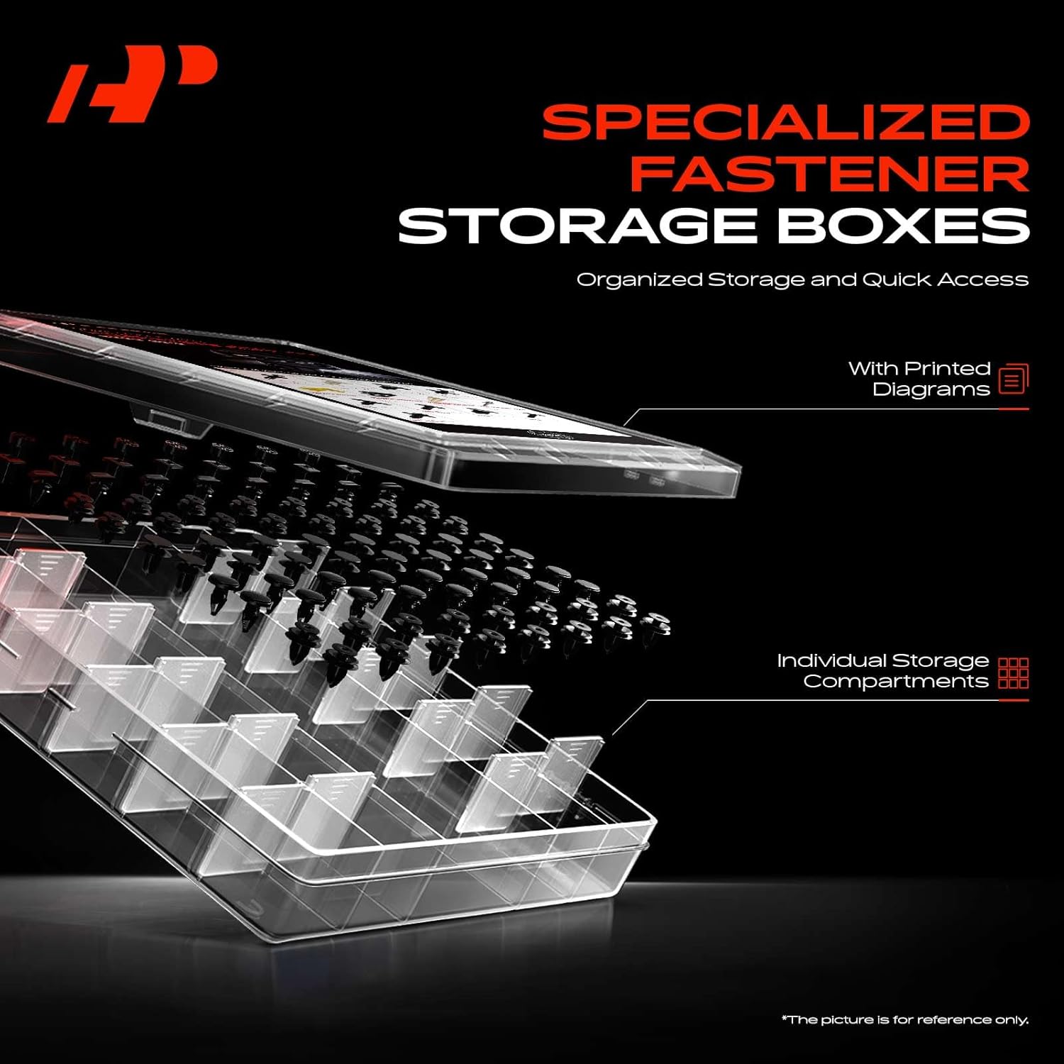 A-Premium 130PCS (13 Sizes/44 oz) Bumper Fender Retainer Clips Kit - Compatible with Ford E-150 E-250 - Hood Door Trim Panel Push Pin Plastic Nylon Rivet Fastener Set, w/Removal Tool