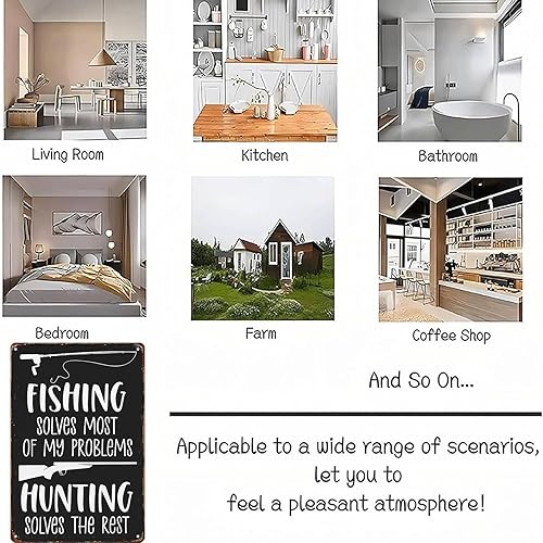 Miniatura 5 de Fishing Hung Funny Wall Decor Retro Metal Sign Poster for Garage Man Cave Bathroom Bedroom Farm Inspirational Popular Wall Art 8x12 Inch Signs