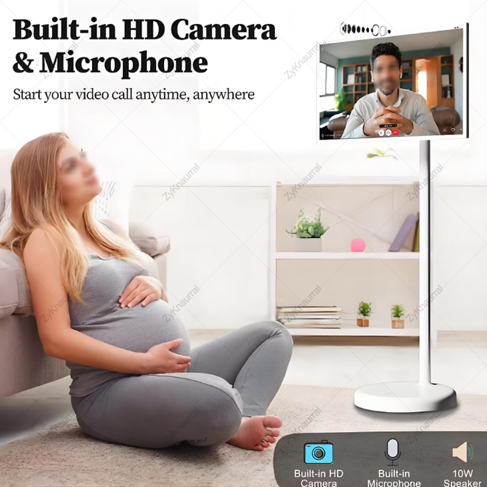 Smart TV portatile con touch screen girevole, batteria integrata e telecomando per intrattenimento mobile