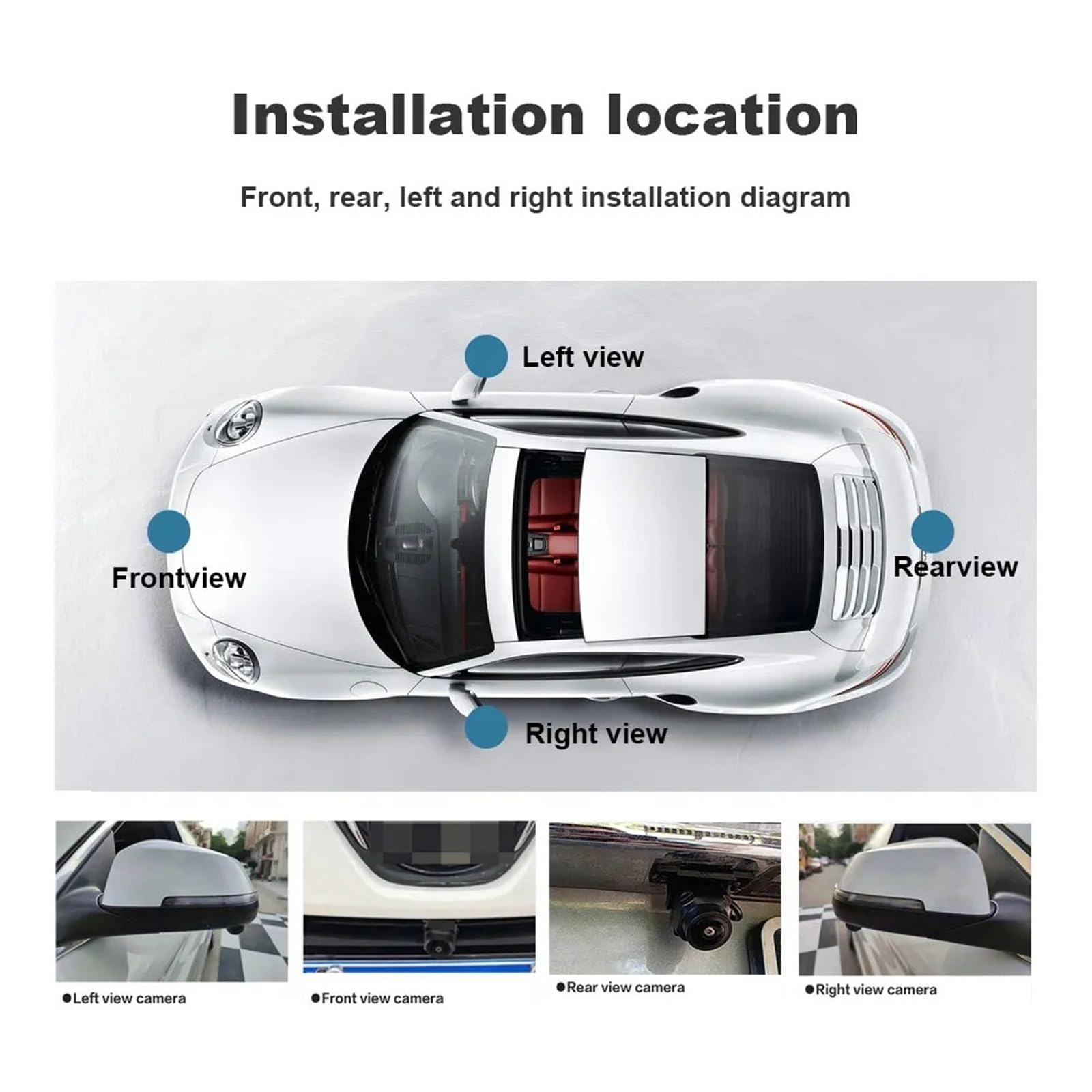 Rückfahrkamera Auto AI 3D 360 Kamera Surround View System Fahren Mit Vogelperspektive Panorama System Autokamera 4 CH Hinten/Vorne/Links/Rechts
