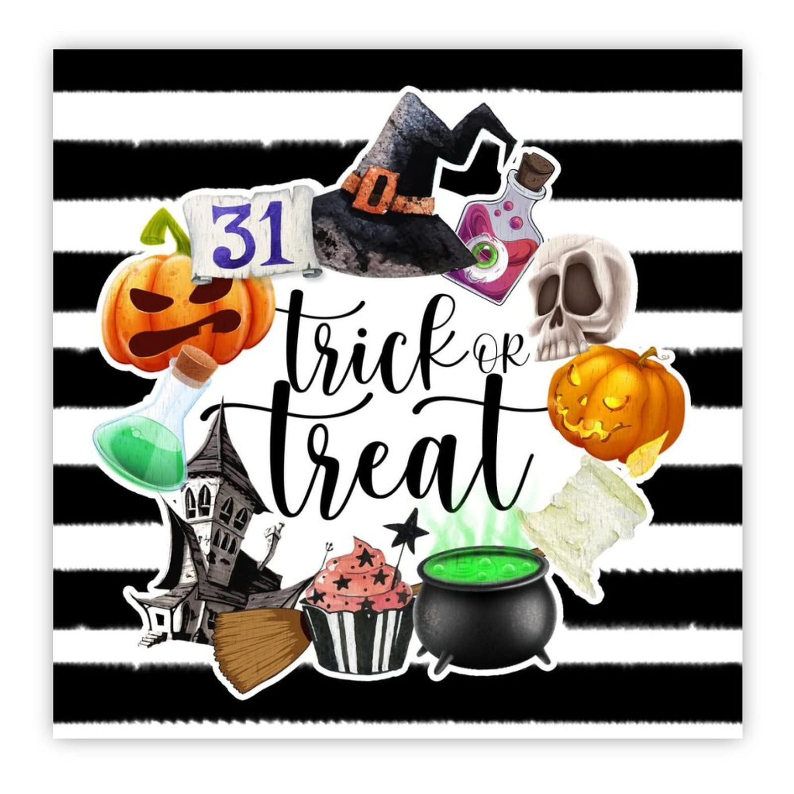 Plaque de bois Halloween 30,5 cm suspendre avec crâne et citrouille