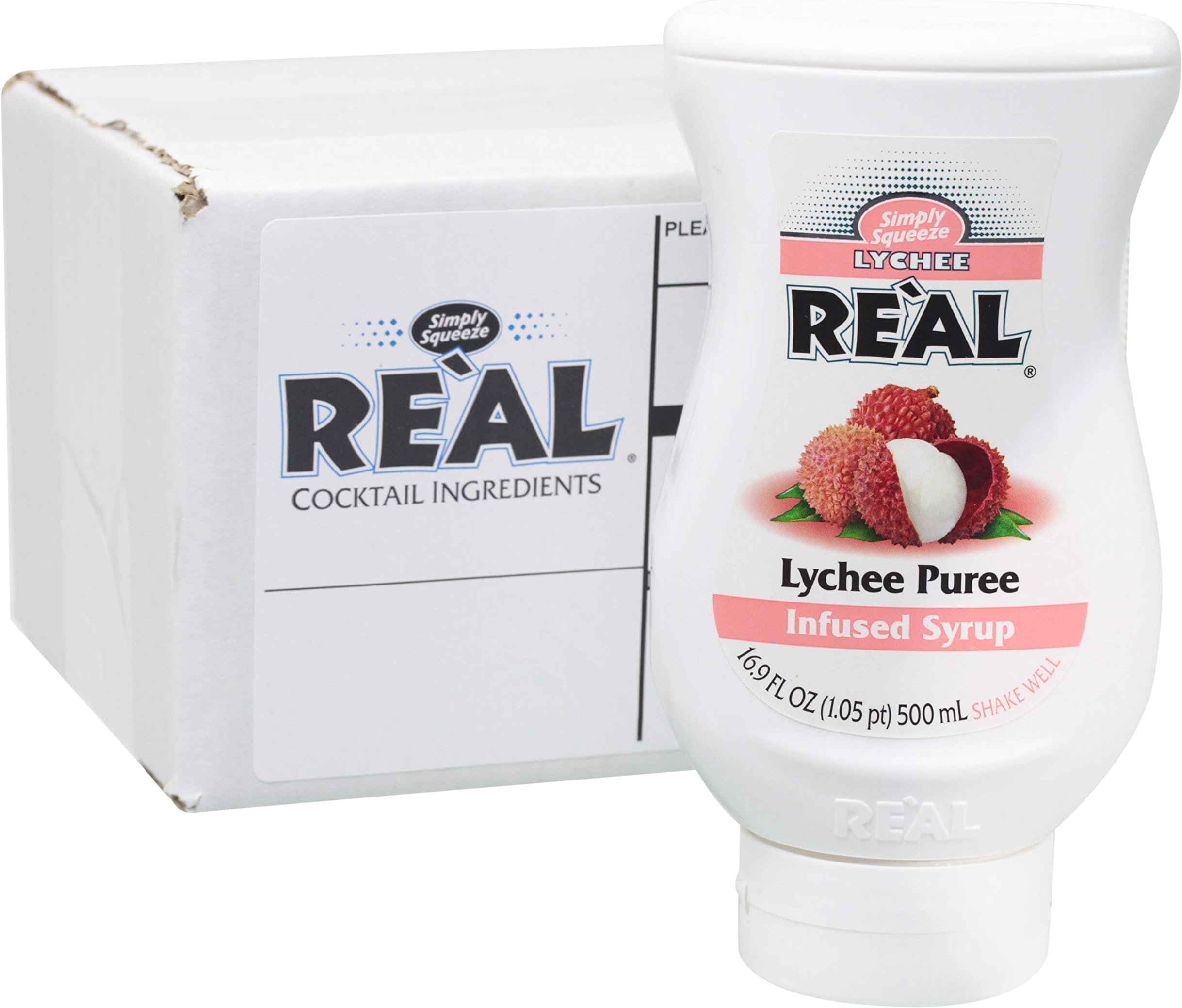 Reàl Infused Exotics Lychee Lychee Puree Syrup, 16.9 FL OZ Squeezable Bottle (Pack of 1)