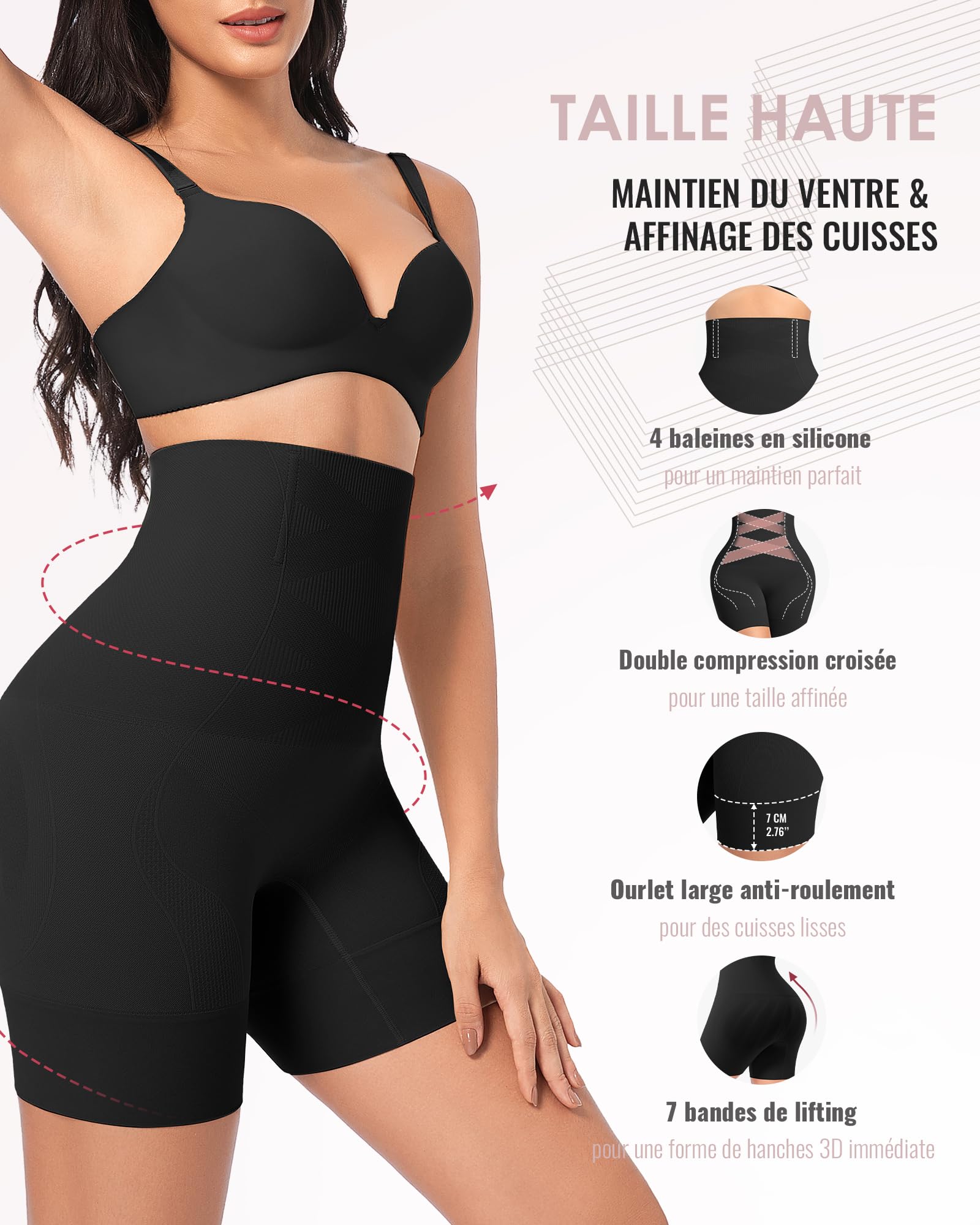 YADIFEN Pantaloncini da ciclismo, da donna, molto corti, da donna, sotto il vestito, gonna anti-sfregamento, comodi a vita alta