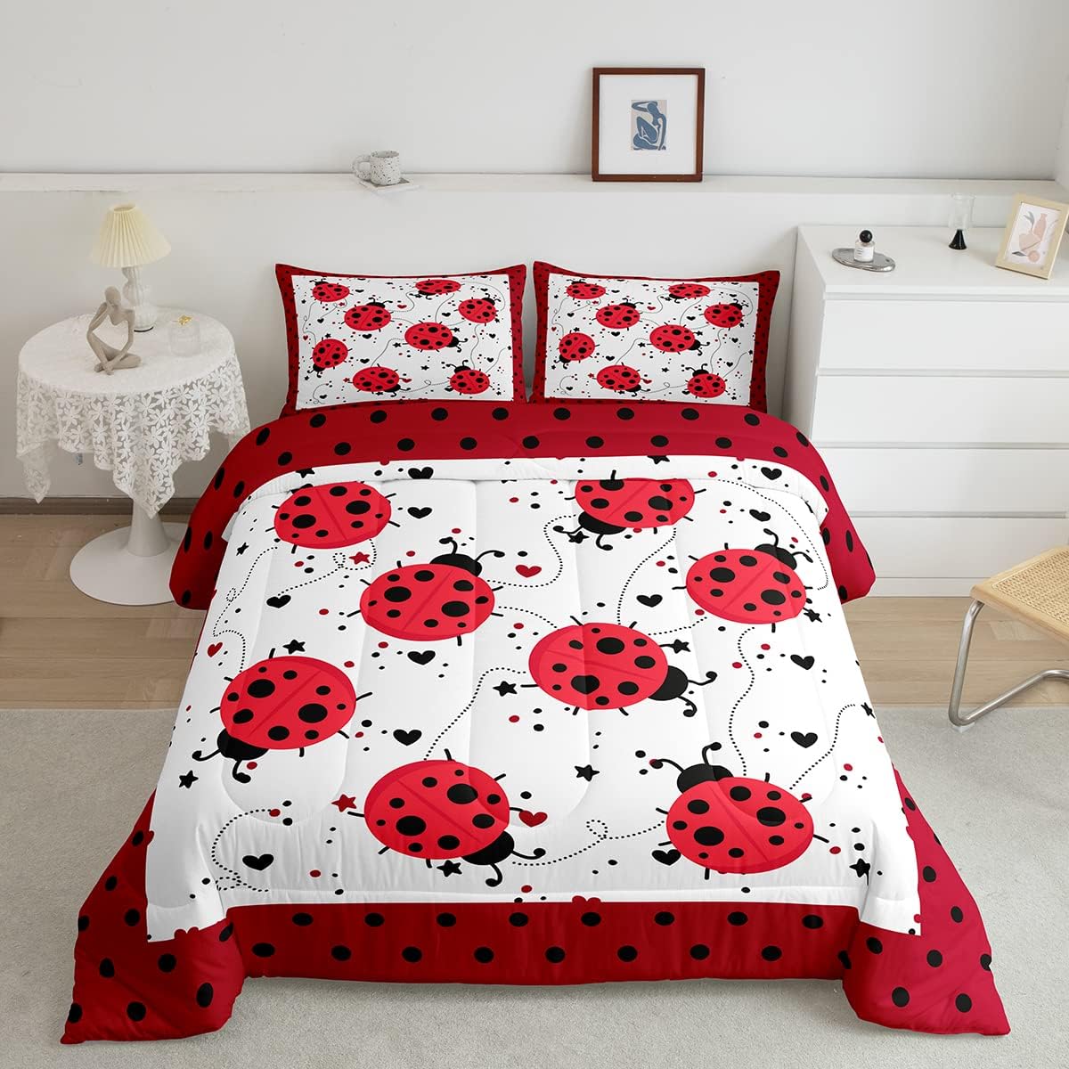 Red Ladybug Duvet Insert Full Size Cartoon Ladybugs