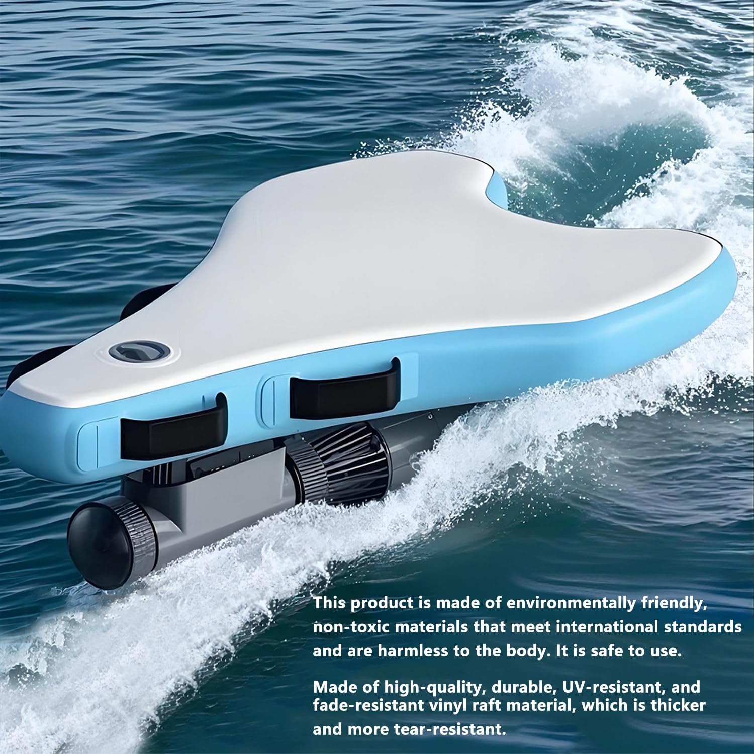 Tabla de surf eléctrica con refuerzo subacuático de 500 W, bodyboard inflable, duración de la batería de 40-130 minutos, 3-7 km/h, material grueso, incluye bolsa de almacenamiento de empuje para