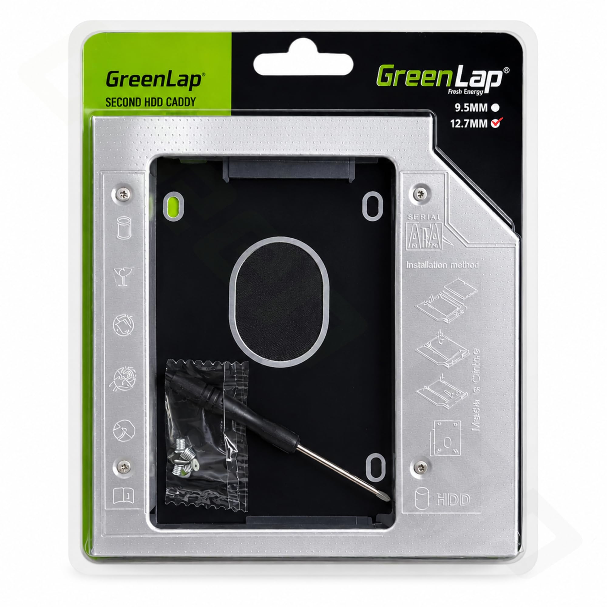 Green Lap Sata Optical Ultra Bay 2nd Hard Drive Caddy for 12.7mm Universal CD/DVD Slot Caddy Tray | Cd -DVD Drive Slot for 2.5 Inch Ssd & Harddisk-image-7