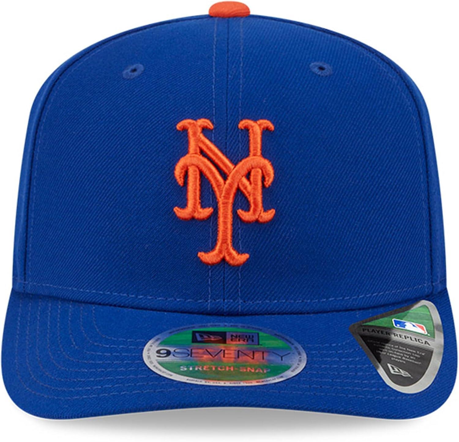 New Era Unisex-Adult MLB Player Replica 9SEVENTY Baseball Team Color Stretch Adjustable Snapback Hat One Size Fits All - New York Mets - Blue image 2