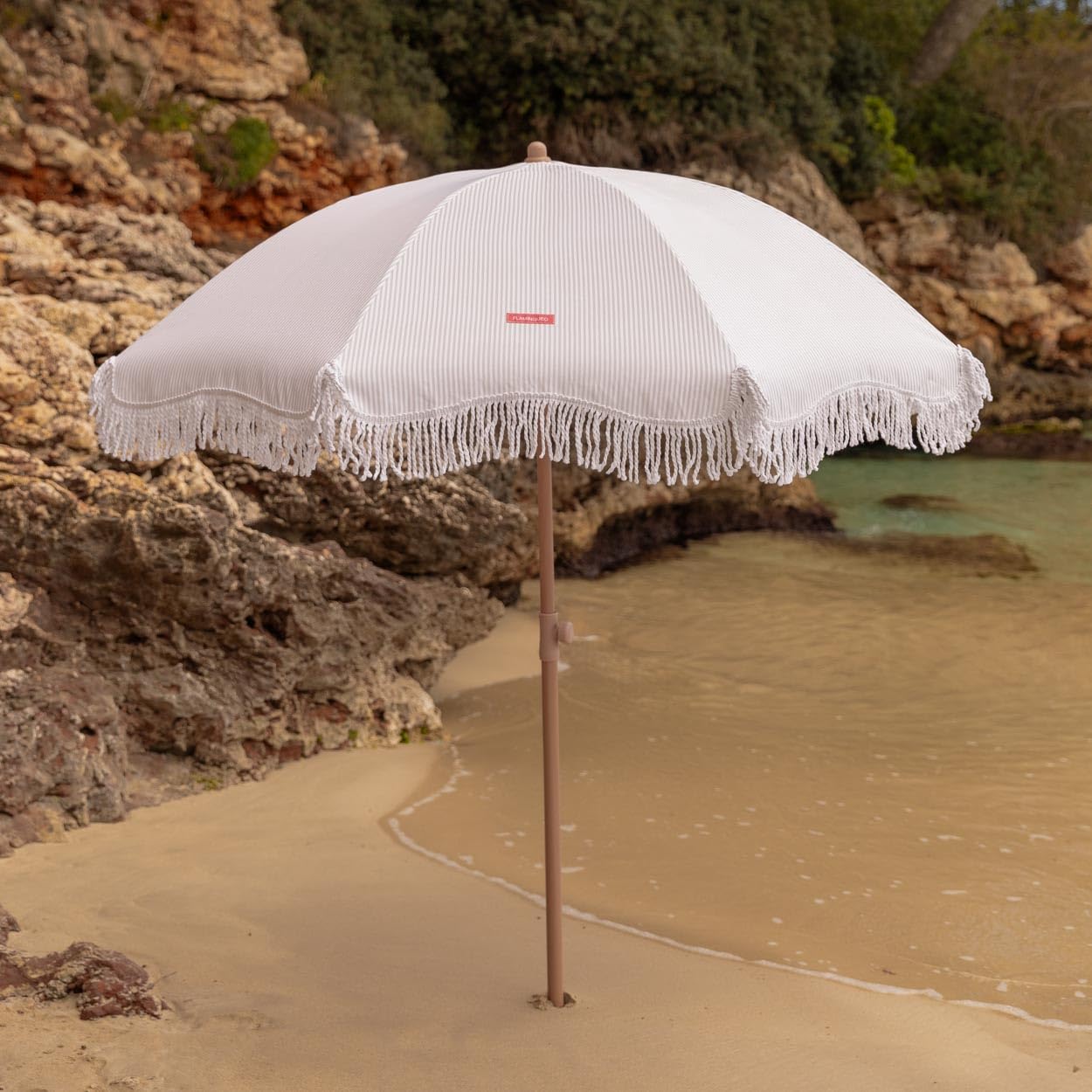 Flamingueo Sombrilla Playa, Piscina, Terraza Exterior, Protección UPF 50+, Altura y Orientación Regulable, Funda de Transporte, Poliéster, 210 x 180 cm