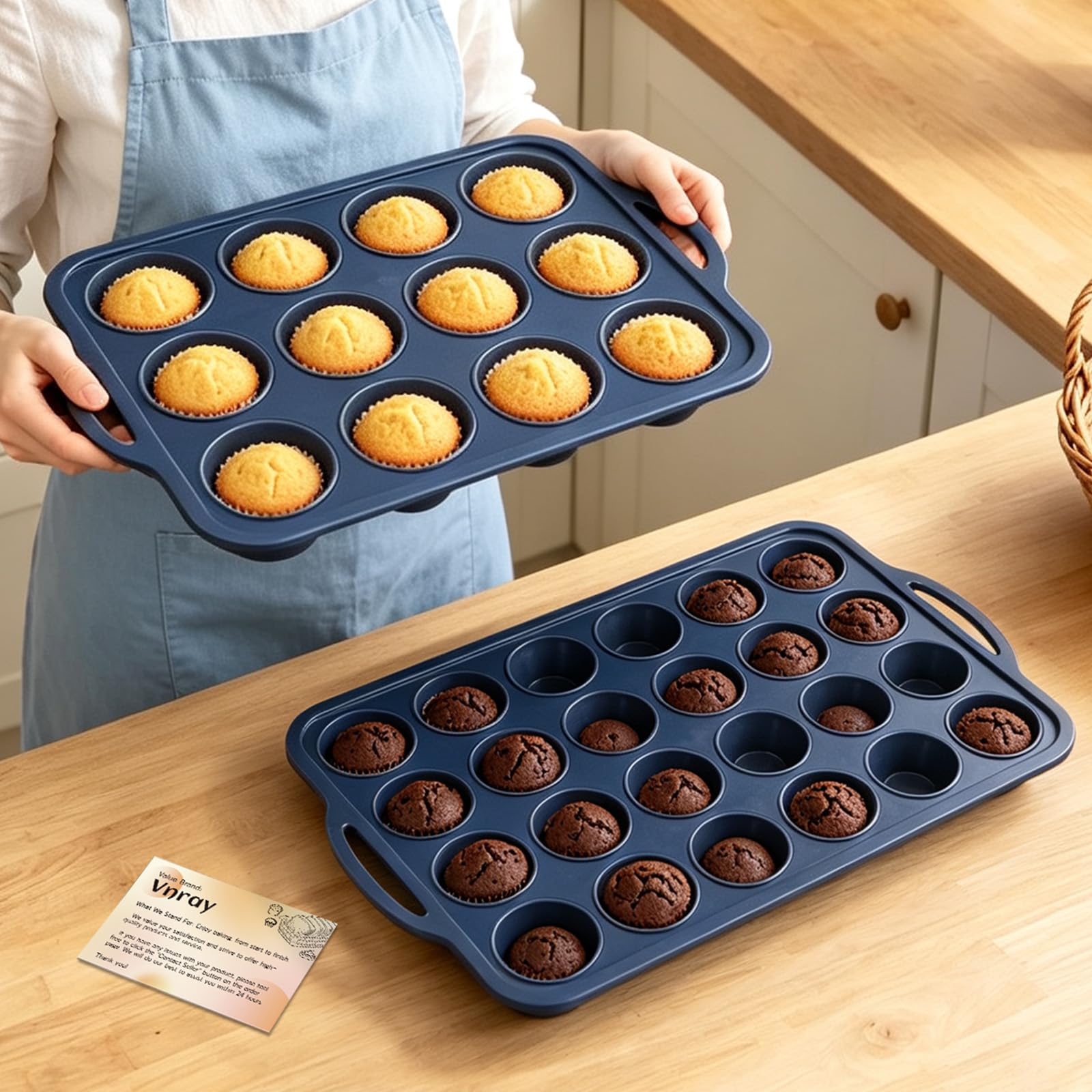 Vnray Silicone Muffin Pan Set