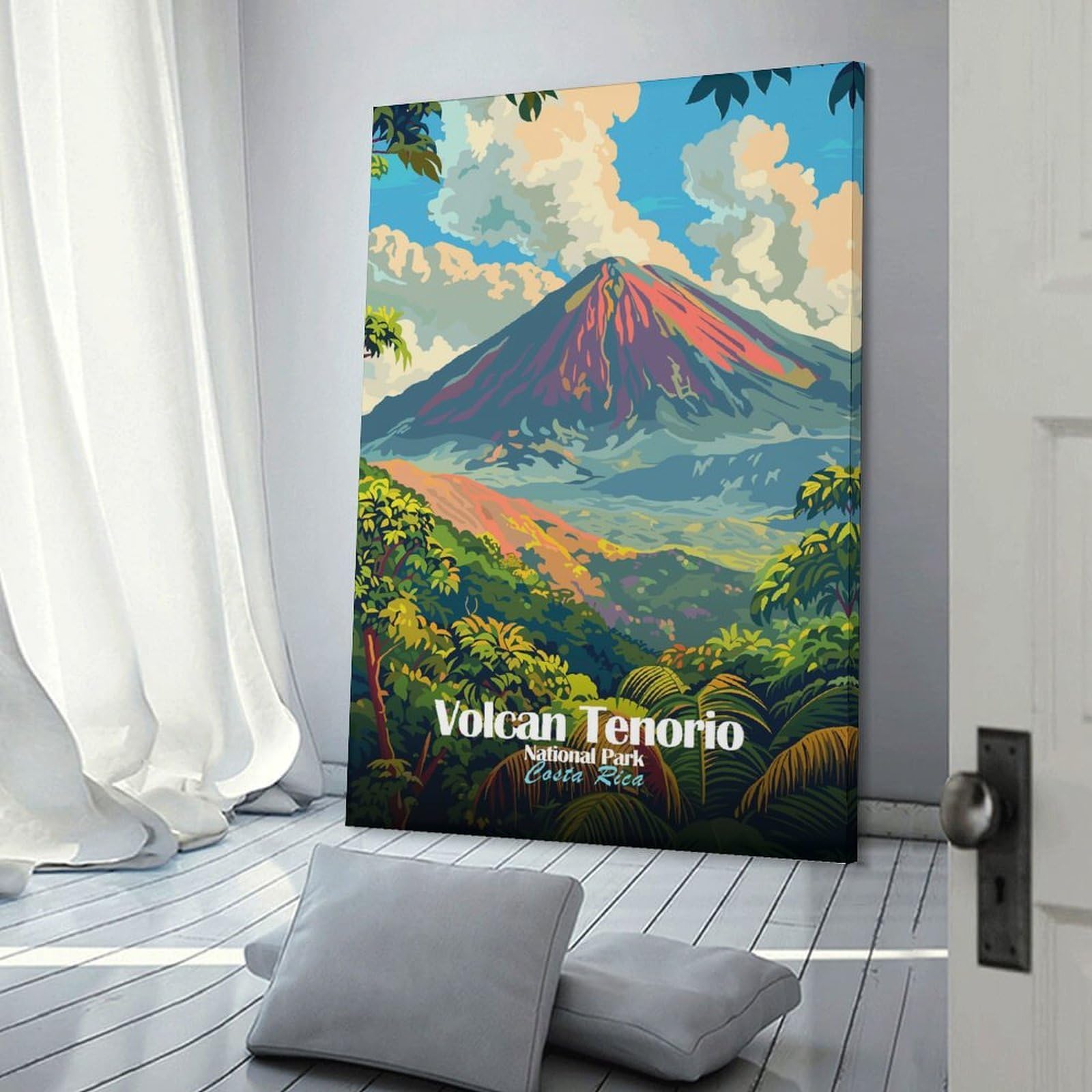Junmoney Wall Picture Print Volcan Tenorio National Park, 12x18inch(30x45cm), for Living Room, Bedroom Or Home Office, Home Decor Gift with Stylish Appeal
