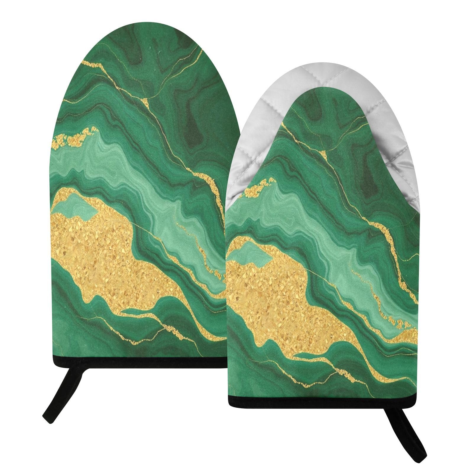BURSTDDY Marble Oven Mitt,Heat Resistant Kitchen Mitts for Cooking