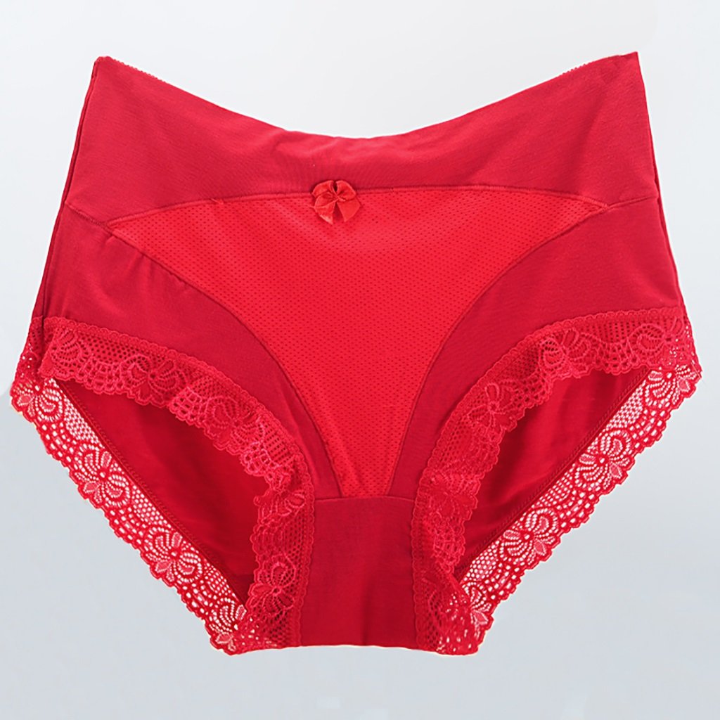 Slip grande taille coton confortable pour le quotidien des femmes pulpeuses en rouge