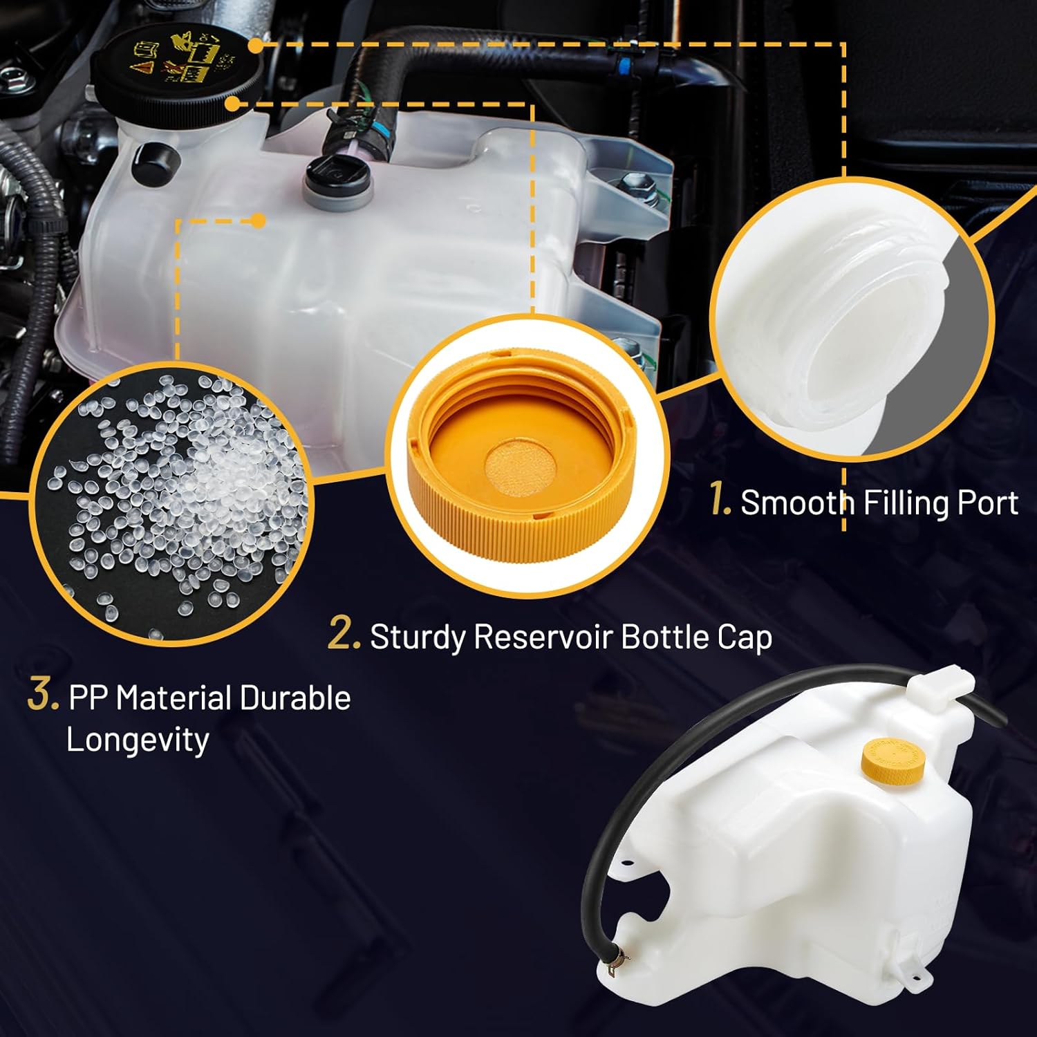 Engine Coolant Expansion Reservoir Overflow Tank 603-614 Compatible with 2002-2006 Altima 2.5L l4 2002-2006 Altima 3.5L V6 2002-2005 Maxima 3.5L V6 Replace 21710-8J000 NI3014105 coolant