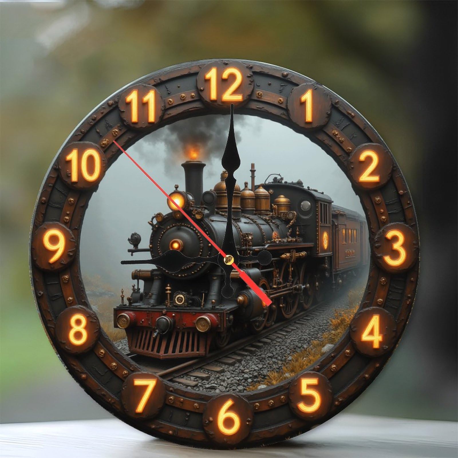 Amazon.com: SEMARY Vintage Steam Train Wall Clock Unique Design