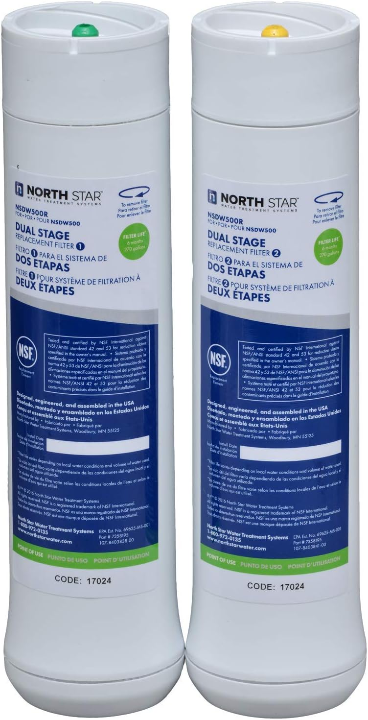 North Star NSDW500R Dual Stage Under Sink Replacement Water Filter Set