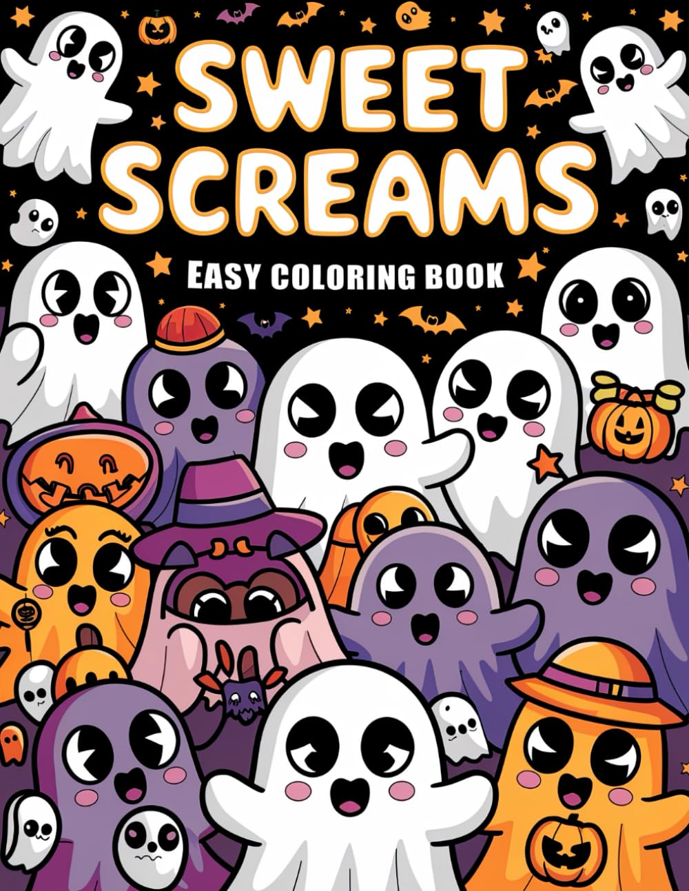 Sweet Screams Easy Coloring Book: Easy Halloween Art for Stress-Free Fun