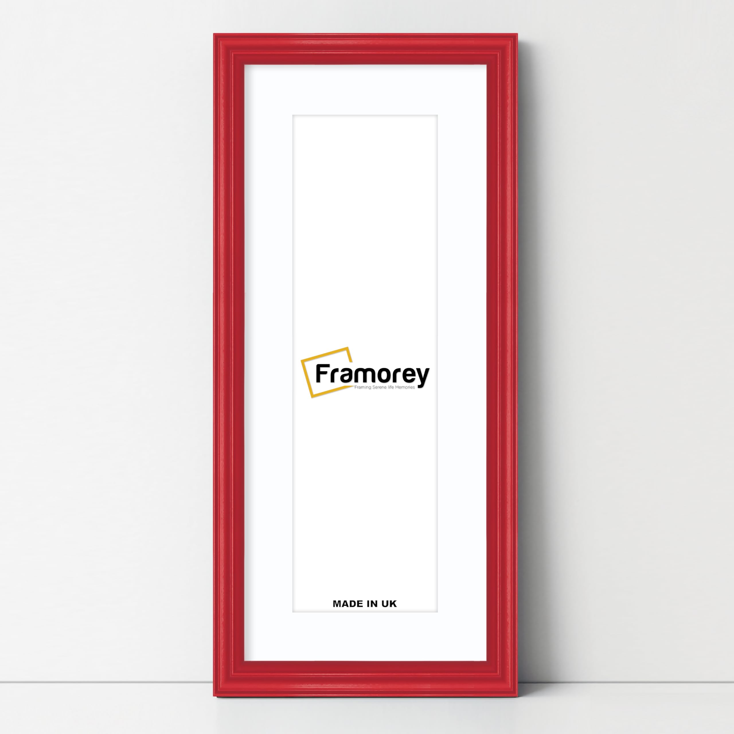 FRAMOREY Panoramic Style Antique LW Picture Frame, 26x13" Red Photo Frame With 22x9" White Mount Wall Art Poster Frame, Modern Photo Frames, Home Décor Frames
