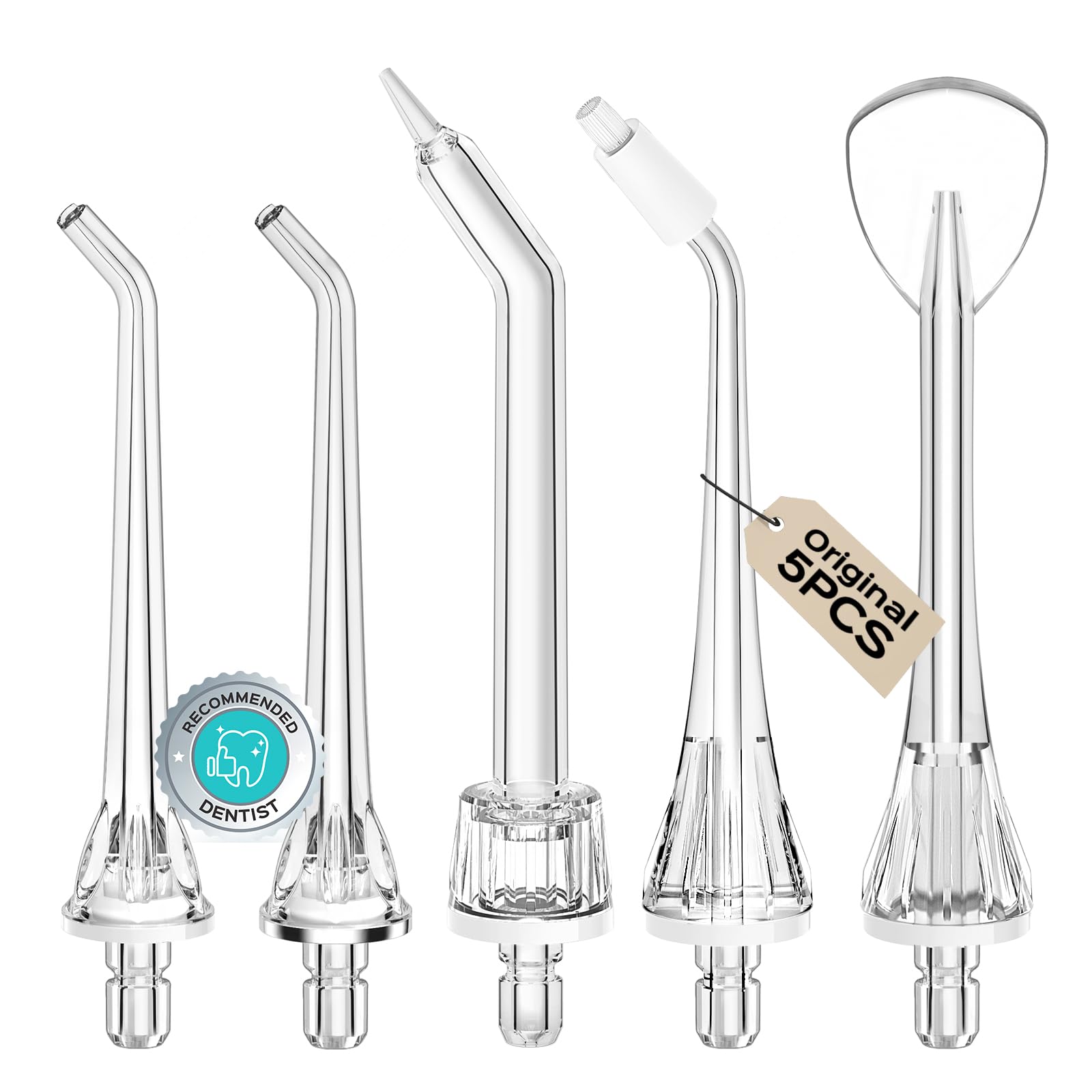 COSLUS Only Compatible Water Flosser F5020E F5029A, Water Flosser Tip Replacement Heads Oral Irrigator Refill Heads Jet Tips 5 Pieces