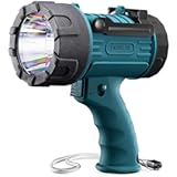 YIERBLUE Rechargeable Spotlight Flashlight IP67 Waterproof with 90&comma;000 Lumen LED&comma; 12 Hours Long Running Spot Light&comma; Impact Resistant Handheld Spotlight with Foldable Stand Red Lens