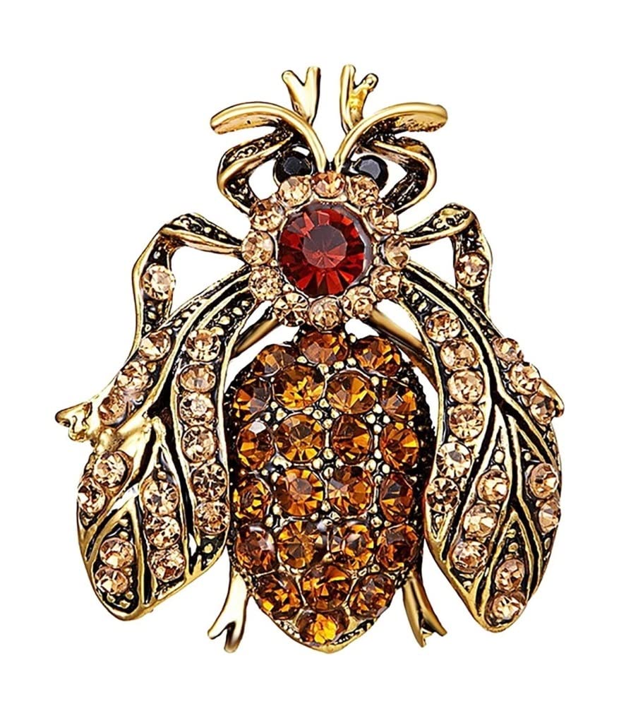 Moda s y diamante exquisito festival de lujo flor abeja for mujer
