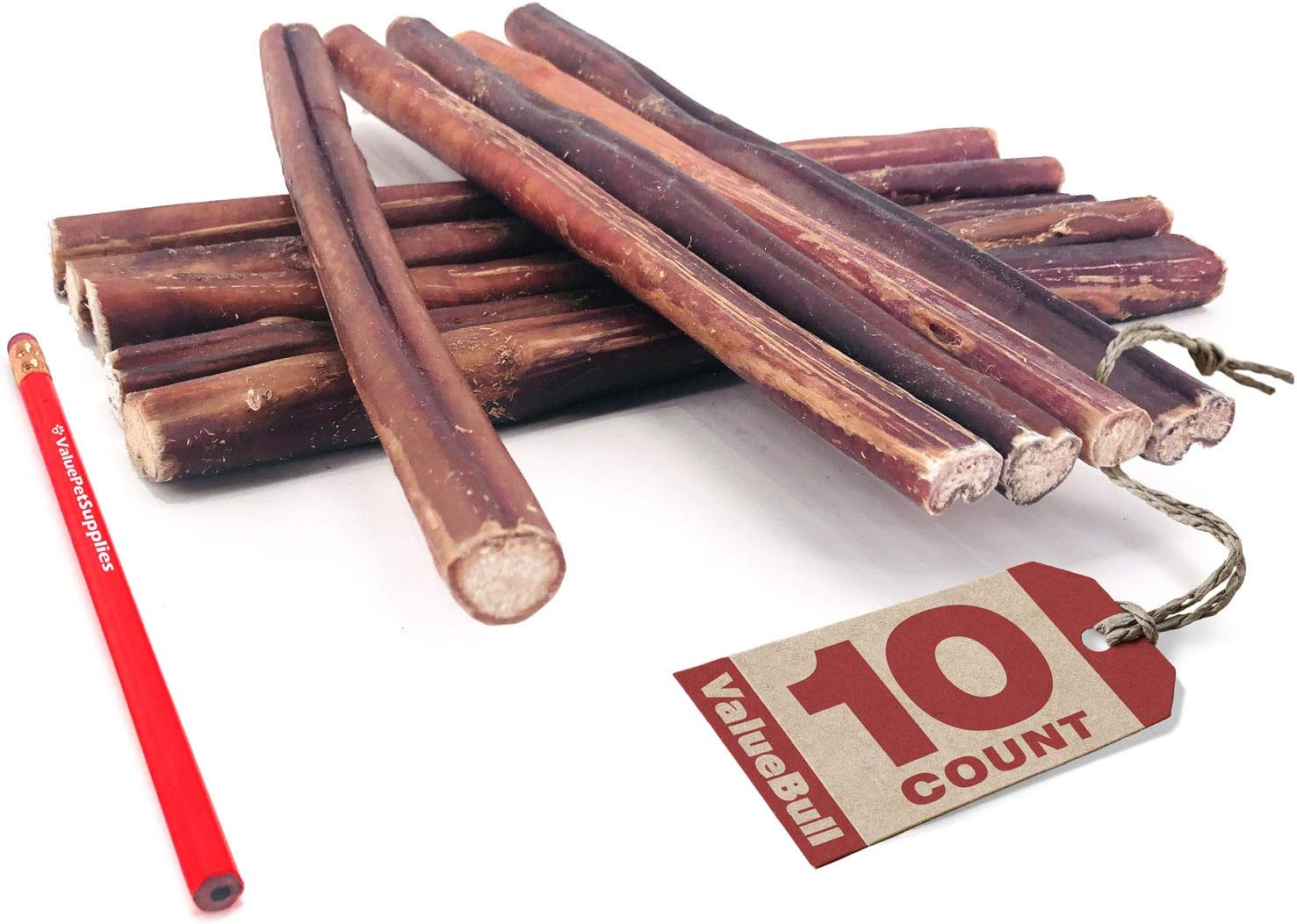 ValueBull Bully Sticks for Dogs, Jumbo 12 Inch, 10 Count