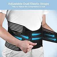 Vista 3 de FESAS Breathable Back Brace with Lumbar Pad - Support Belt for Lower Back Pain Relief, Suitable for Women & Men, Ideal for Herniated Disc &